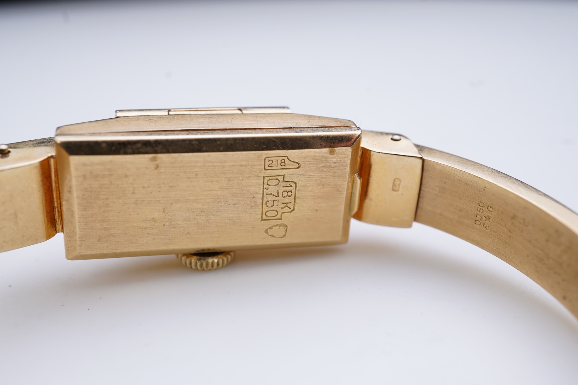 Dulux, a lady's gold Art Moderne cocktail watch, 1930s